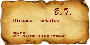 Birbauer Teobalda névjegykártya